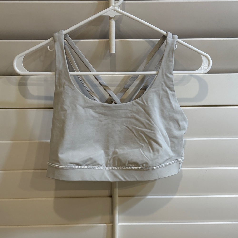 Lululemon Athletica Light Gray Sports Bra with Crisscross Straps